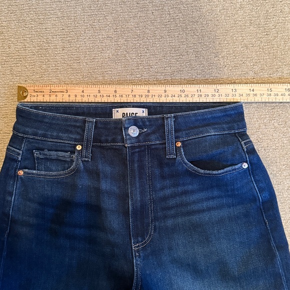 PAIGE Deep Blue Wide Leg Jeans. - Picture 11 of 11